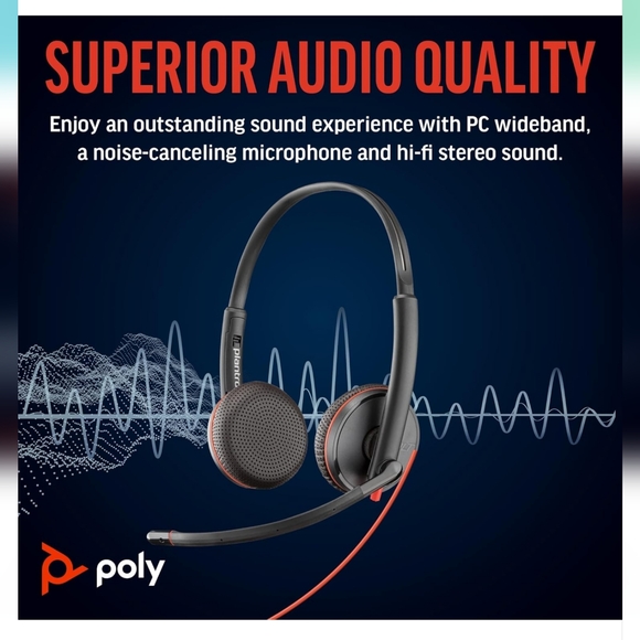 Poly Blackwire 3225 Wired Headset (Plantronics) Brand New in Box - Picture 3 of 11